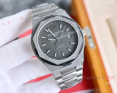 Swiss Quality Girard-Perregaux Laureato Diamond-set Watches Gray Dial